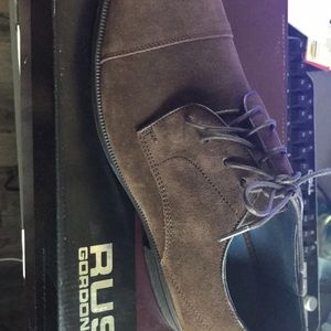 Brown Suede Cap Toe Dress Shoes